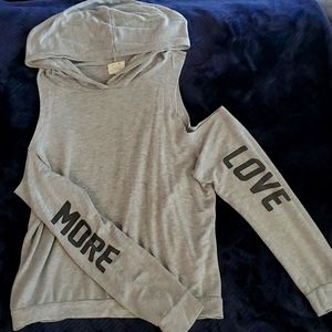 2/$10 on anything priced under $10!!! Soft "cold shoulder" hoodie